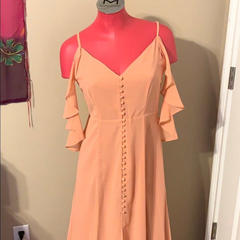 DO+BE Floor Length Cold Shoulder Dress